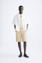 Textured lyocell - cotton bermuda shorts