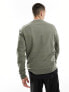 AllSaints Raven contrast crewneck logo sweatshirt in grey