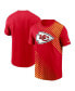 Men's Red Kansas City Chiefs Yard Line Fashion Asbury T-shirt