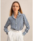 ფოტო #1 პროდუქტის Women's The Amalfi Stripe Silk Shirt for Women