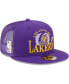 Фото #2 товара Men's Purple Los Angeles Lakers Bold Laurels 9FIFTY Snapback Hat