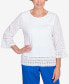 Фото #1 товара Women's Tradewinds Eyelet Trim with Necklace Flutter Sleeve Top