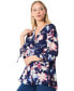 Фото #3 товара Women's 3/4-Sleeve Floral V-Neck Tunic