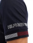 Фото #2 товара Tommy Hilfiger flag cuff t-shirt in navy