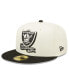 Men's Cream, Black Las Vegas Raiders 2022 Sideline 59FIFTY Fitted Hat