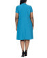 Фото #2 товара Plus Size Short Sleeve Rouched Wrap Dress