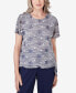 ფოტო #1 პროდუქტის Women's All American Lined Space Dye Stars T-shirt with Side Tie