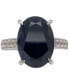 Gemstone & White Topaz (1 ct. t.w. ) Oval Ring in Sterling Silver (Also in Gold-Plated Sterling Silver)