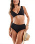 Фото #3 товара & Other Stories rib high waist bikini bottom in black