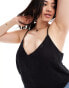 Фото #2 товара ASOS DESIGN Curve linen look v neck cami in black