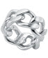 Platinum-Plated Brass Curb Unisex Chain Ring