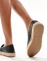 Truffle Collection stud detail espadrilles in black