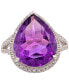 Фото #1 товара Кольцо Macy's Amethyst Teardrop Halo.