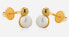 Yellow gold earrings with real pearl 14/140.830/17P