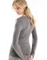 Фото #2 товара ONLY seamless reversible long sleeve t-shirt in grey