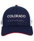 ფოტო #2 პროდუქტის Men's Navy, White Colorado Avalanche Authentic Pro Alternate Jersey Adjustable Trucker Hat