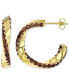 ფოტო #1 პროდუქტის Cubic Zirconia Smoky Twist Small Hoop Earrings in 14k Gold-Plated Sterling Silver, 1"