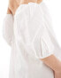 Esmee off shoulder mini puff long sleeve beach dress in white weiß, 42 - фото #4