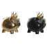 Decorative Figure DKD Home Decor 13,5 x 11 x 14 cm Black Golden Pig (2 Units)