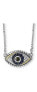 ფოტო #1 პროდუქტის EFFY® Sapphire (1/6 ct. t.w.) & Diamond (1/8 ct. t.w.) Evil Eye 18" Pendant Necklace in Sterling Silver & 18k Yellow Gold