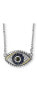 Фото #1 товара EFFY® Sapphire (1/6 ct. t.w.) & Diamond (1/8 ct. t.w.) Evil Eye 18" Pendant Necklace in Sterling Silver & 18k Yellow Gold