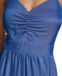 ფოტო #4 პროდუქტის Women's Chambray Ruched Jumpsuit