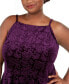 Фото #4 товара Платье Jump велюровое с расшитыми бретелями квадратного выреза, фиолетовое Plus 3X