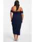 ფოტო #2 პროდუქტის Plus Size Chiffon Ruched Midi Dress