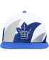 Фото #2 товара Men's White, Blue Distressed Toronto Maple Leafs Vintage-Like Sharktooth Snapback Hat