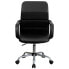 Фото #3 товара Mid-Back Black Leather And Mesh Swivel Task Chair With Arms