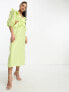 Nobody's Child Dani puff sleeve cut out midaxi dress in lime