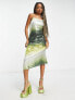 Фото #1 товара COLLUSION ombre sequin midi slip dress in green