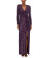 Фото #1 товара Women's Sequin Long-Sleeve Side-Slit Dress