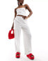 Фото #1 товара New Look linen wide leg trouser in white