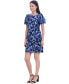 Women's Floral Embroidered Puff-Sleeve Sheath Dress Синий, 4 - фото #4