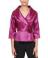 ფოტო #1 პროდუქტის Petite Shawl-Collar Rosette-Trim Top