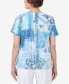 ფოტო #2 პროდუქტის Women's Patchwork Hearts Split Neck Tee