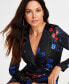 Фото #4 товара Petite Floral Print Faux-Wrap Dress, Created for Macy's