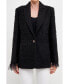ფოტო #1 პროდუქტის Women's Feather-Trimmed Tweed Blazer