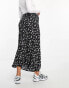 Фото #2 товара Cotton On Maternity maxi slip skirt in black floral print