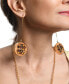 ფოტო #3 პროდუქტის 18k Gold-Plated Mixed Gemstone Honeycomb Drop Earrings