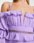 Фото #6 товара Trendyol ruffle bandeau sleeve dress in purple