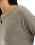 ONLY wide neck 3/4 sleeve top in brown melange