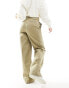 Dickies wide leg work trousers in beige tan