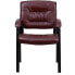 Фото #3 товара Burgundy Leather Executive Side Reception Chair With Black Metal Frame