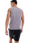 ASOS 4505 ribbed cotton vest with quick dry in grey