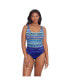 Фото #1 товара Women's Lace-Up Back Tank One-Piece Swimsuit