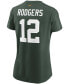 ფოტო #3 პროდუქტის Women's Aaron Rodgers Green Green Bay Packers Name Number T-shirt