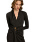 Donna Karan Women's Hardware Long-Sleeve Draped Gown