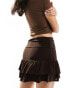 Фото #4 товара COLLUSION mini skirt with ruffle detail in brown